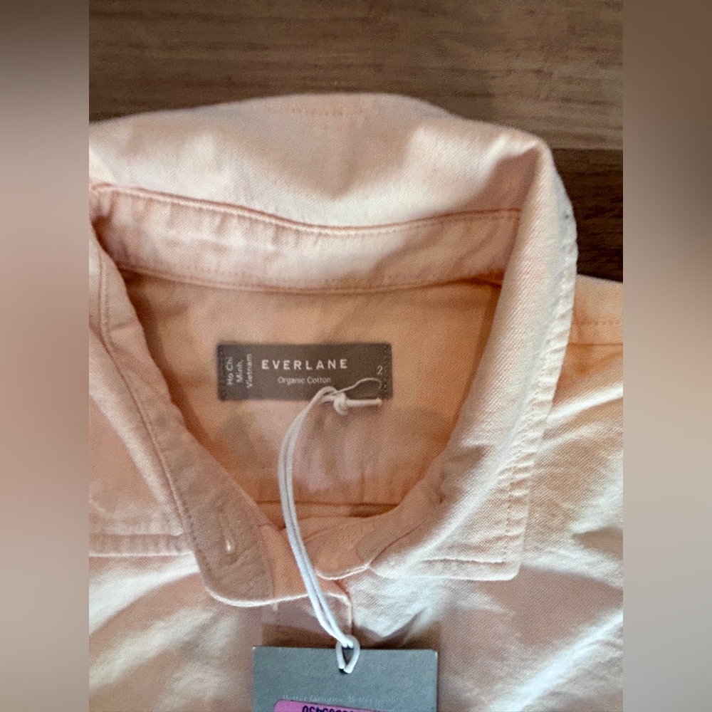 NEW NWT Everlane The Relaxed Oxford Button Down Shirt in Apricot Size 2 Cotton - Picture 3 of 5